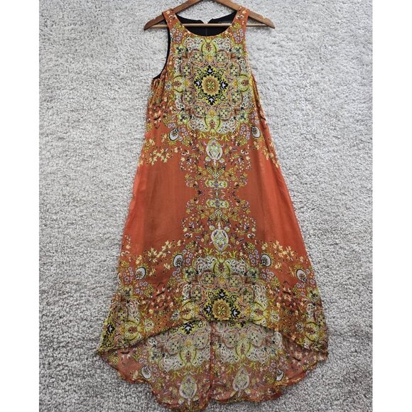 Karen‎ Kane High Low Dress S Boho Kaleidoscope Print Festival Fairycore Flowy - Picture 1 of 14